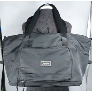 The Foldie Travel Bag Nylon Duffel Self Storing Black Size 18"L x12"Hx8"W
